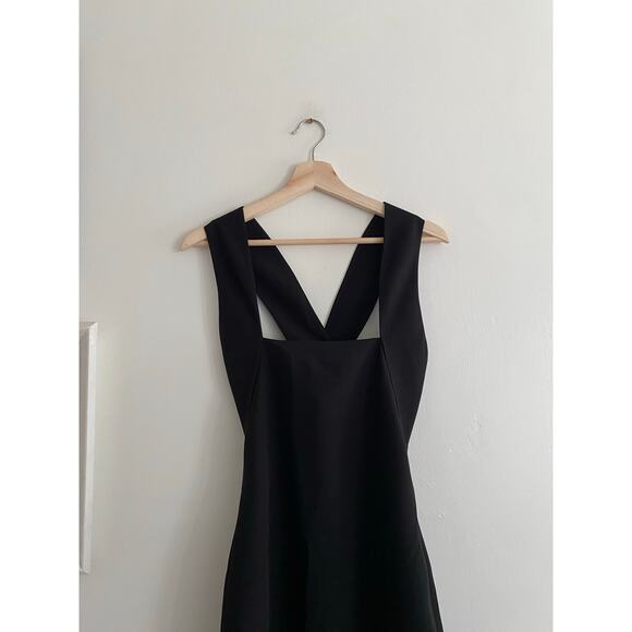 HALSTON Andie Black Crossover Neck Cocktail Dress Size 4 - Picture 4 of 7
